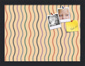 PinPix 16x12 Inch Cork Bulletin Board. This Decorative Framed Pin Board Comes with Multi Color Waves Design and a Satin Black Frame. Ideal for Home Office Decor or Message Board (PinPix-565)