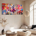 Novatique Banksy Wall Art Graffiti Canvas Wall Art Abstract Street Painting Print Pop Art Wall Decor Modern Graffiti Art Print for Living Room Bedroom,20" x 28" x 3pcs