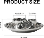 4 in 1 Incense Holder, Ceramic Incense Stick and Palo Santo Holder,Sage Holder for Burning- 5.5" Ceramic Ash Catcher Tray for Meditation and Yoga Room (Silver)