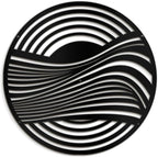 SIGNLEADER Metal Wall Art Decor Black Circle Stripes Minimalist Modern Abstract Wall Sculpture Hangings Home Decoration for Living Room, Bedroom, Bathroom, Kitchen, Outdoor - 36" Black
