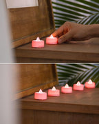 BEICHI Flameless Candles, 24-Pack LED Tea Lights Candles Battery Operated, Electric Fake Tealight Candle, Votive Candle Bulk for Wedding, Party, Home Decor (Pink Candles)