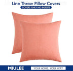 MIULEE Pack of 2 Decorative Outdoor Solid Waterproof Throw Pillow Covers Spring Valentine Faux Linen Garden Farmhouse Cushion Cases for Patio Tent Balcony Couch Sofa 20x20 Inch Blush Pink