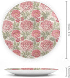 XISUNYA 7 Inch Decorative Plate, Victorian Porcelain Plate, Romantic Peonies Botany Print Ornament Display Plate for Fine Dining, Upscale Events, Dinner Parties, Weddings, Catering Christmas