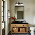 ANDY STAR Bathroom Lighting Fixtures Over Mirror, 2-Light Matte Black Vanity Light with Frosted Glass, Anti-Rust Metal Framed Bathroom Wall Lamp Sconces for Mirror Bedroom, Living Room Hallway