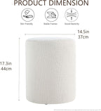 Get Set Style Modern Round Ottoman with Soft Padded Seat, Multifunctional Vanity Stool for Makeup, Upholstered Footrest Stool Ottoman Foot Stool for Living Room, Bedroom