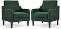 VINGLI Accent Chair for Living Room Chairs Reading Chair for Bedroom Chair Scooped Arm Chair Mid Century Modern Accent Chairs Upholstered Comfy Chair for Apartment, Waiting Room (2, Dark Green)