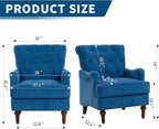 KEIKI Upholstered Accent Chair for Living Room and Bedroom,Heavy-Duty Fabric Armchair with Reinforced Wood Frame, Supportive Seat Cushion, Stable Retro Legs, Lounge Chair for Reading, Work