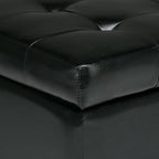 SIMPLIHOME Cosmopolitan Storage Ottoman - 34 inch Wide Upholstered Vegan Leather Rectangle Storage Ottoman Bench in Midnight Black, Transitional Tufted Ottoman for Living Room with Lift-Up Lid