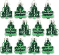 Lillian Vernon Shamrocks Blown Glass St. Patrick’s Day Ornaments - Handcrafted Hanging Tree Decorations, St. Patrick’s Day Holiday & Party Decor, Green, 12-Piece Set