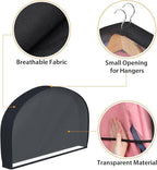 Kntiwiwo Shoulder Covers for Hanging Clothes (Set of 10) Breathable Garment Dust Covers Clothes Protectors Covers for Closet with 2" Gusset for Suit, Coats, Jackets, Dress