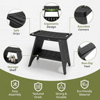 Shower Benches for Inside Shower, Waterproof HDPS Shower Stool for Shaving Legs, 500LBS Heavy Duty Shower Chair With Storage Shelf, Waterproof Shower Seat for Bathroom, Elderly, Indoor, Outdoor, Black