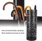 Umbrella Stand Umbrella Holder for Entryway,Umbrella Stand Rack,Metal Hollowed Freestanding Round Umbrella Holder Organizer Bin,Umbrella Rack Organizer Freestanding for Home Hotel Office(Medium-Black)