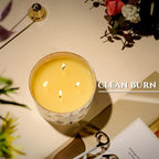 HomeLights Large jar Candle | 4-Wick Long-Lasting Scented Candles, 18oz Natural Soy Wax Candle for Home Scented, Bohemian Natural Textures Gifts for Women & Men, Lavender Vanilla