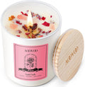 AOOVOO Rose Scented Candles for Women - Aromatherapy Candle with Crystals Inside, 10oz Soy Candles for Home Scented, Birthday Gifts Valentines Day Candle for Mom Women