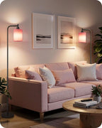 2Pack Dimmable Floor Lamp for Living Room with Remote and Foot Switch, Modern Standing, Corner Lamp,10W Bulb 3 Color Temperatures, for Bedroom, Office, ETL Listed, Gold and Pink P19LDP205