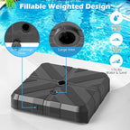 Giantex Fillable Offset Patio Umbrella Base - Heavy Duty HDPE Cantilever Umbrella Stand, 176lbs Water & Sand Weight Capacity, Pole Holder for Outdoor, Deck, Backyard, Garden, Market