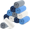 Newwiee 12 Pcs Fleece Throw Blankets Bulk 50'' x 60'' Oeko-tex Standard 100 Certified Spring Outdoor Wedding Guest Blankets Lightweight for Sleepover Donation Lap Pet Sofa Home (Blue Shades)