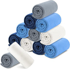 Newwiee 12 Pcs Fleece Throw Blankets Bulk 50'' x 60'' Oeko-tex Standard 100 Certified Spring Outdoor Wedding Guest Blankets Lightweight for Sleepover Donation Lap Pet Sofa Home (Blue Shades)