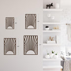 SIGNLEADER Metal Wall Art Decor Bronze Shining Sun Minimalist Modern Abstract Wall Sculpture Hangings Home Decoration for Living Room, Bedroom, Bathroom, Kitchen, Outdoor - 18" Bronze