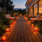50 Pack Realistic Flameless LED Tea Lights with Red Base, Battery Operated Fake Candles with Flickering Moving Flame, Electric Votives for Valentine's Day, Wedding, Christmas, Romantic Decor