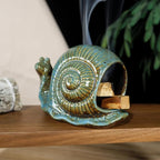 Blue Ceramic Snail Palo Santo Holder – Elegant Chiminea for Sage, Incense Cones, and Candles – Ideal for Meditation, Yoga, Altar & Home Decor – Easy to Clean for an Enhanced Zen Experience