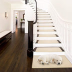 PURE ERA Bullnose Carpet Stair Treads Set Tape Free Non-Slip Indoor Stair Protectors Pet Friendly Rugs Covers Soft Skid Resistant Washable Reusable 9.5" x 30"(7 Pieces,Light Beige)