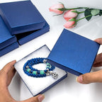 Cardboard Jewelry Blue Gift Boxes 20 Pack3.5×3.5×1 inches, its apply to displaying necklaces, rings, bracelets, earrings