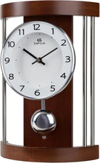 DODEKA Classic Mantel Clock Home Decoration Boxwood Tabletop Pendulum Hollow Frame Design Mid-Century for Home, Office, Fireplace