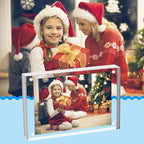 ILYXY 5 Pack Acrylic Frame 5x7, 20% Thicker, 24mm Thick Frameless Clear Picture Frame, Double Sided Magnetic Photo Frame, Free Standing Desktop Display Stand Acrylic Picture Frames