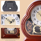 Mantel Clocks,Mantel Clocks for Living Room Quiet Mantlepiece Clock Vintage Walnut Wooden Table Clock Battery Powered Mantel Clock with Pendulum Swing for Office Desk Shelf