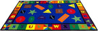 KIDCARPET.COM Shapes & Alphabets - Bright Rectangle Classroom Rug | Bordered Area Rug for Preschool Daycare Learning, 7'6" x 12'