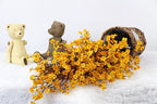 JAKY-Global Babys Breath Fabric Cloth Artificial Flowers 20 Bundle European Fake Silk Plants Decor Wedding Party Decoration Bouquets Real Touch DIY Home Garden (Yellow Orange 20pcs)