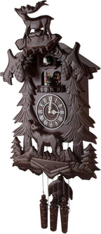 Kendal Vivid Large Deer Handcrafted Wood Cuckoo Clock with 4 Dancers Dancing with Music