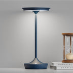 LED Cordless Table Lamps Rechargeable - Outdoor 6000mAh Battery Operated Portable Tables Light 3 Color Stepless Dimming Lamp with Memory Function for Patio Restaurant Dining Blue