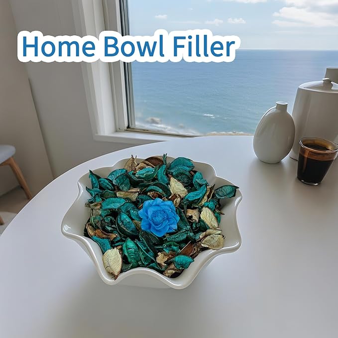 Potpourri Bags,Blue Potpourri Bowl Filler,Ocean Scented Decorative Dried Flower,Coastal Beach Bathroom Vase Decor(10.5 oz/2 Packs)