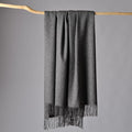 CUDDLE DREAMS Premium Cashmere Throw Blanket with Fringe, Luxuriously Soft (Gray)