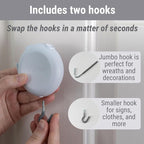 Wreath Hangers for Front Door - Damage Free Hanging for Valentines and Easter | Adjustable Door Wreath Hanger | Over The Door Hook for Glass, Storm & Screen Doors | Easy to Use | No Nails or Tape