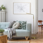 O’Bright Moon - Dimmable LED Floor Lamp, Adjustable Color Temperature for Bedside Reading, Work Light, Art/Crafting Light, Sewing, 360° Flexible Gooseneck, Rotatable Lighting, Antique Brass