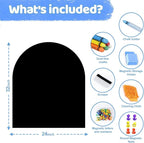 32 x 24 Arch Magnetic Wall Decal for Kids, Upgraded Self-Adhesive UnPeel Magnetic Chalkboard for Wall, Magnet Wall Drawing Learning for Playroom, School, Home(Black)