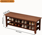 Shoe Rack Bench for Front Door Entrance, Solid Wood Shoe Bench for Closet, Entryway, Mudroom, Hallway, 39.4 inches