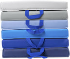 Factory Direct Partners SoftScape 15 inch Classroom Floor Cushion with Handle; Flex Seating for Daycare, Preschool, Playroom; 2 inch Thick Deluxe Foam (6-Piece) - Navy/Powder Blue, Square, 12228-NVPB
