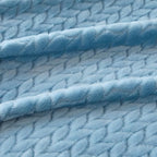 Oversized King Fleece Blanket 120x120 Inches, Seamless Soft Cozy 3D Jacquard Flannel Blanket 10'x10' Extra Large for Bed, Sofa, Couch, Travel & Camping, California King Throw, Baby Blue Leaf