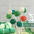 NOVWANG 40 Pcs St. Patrick's Day Green Rattan Balls Decorations Centerpieces Vase Bowl Fillers Wicker Ball for Irish St. Patrick's Day Party Decorative Table Hanging Home Decor DIY Crafts