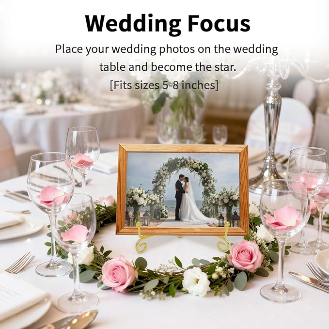 Iron Plate Stands for Display, Foldable Book Holder & Easel Stand for Sign, Versatile Poster Stand and Small Plate Stand for Home Decor, Art, Photo Frame, Card, Crystal Display (Gold, 6 inch (4Pcs))