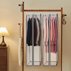 Clear Garment Bags for Hanging Clothes Gusseted Storage Covers PEVA Material Breathable Side Zipper Closet Organizer for Dresses Coats Suits 4 Pack 40" x 24" x 10"