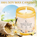 Vanilla Sugar Scented Candle, Natural Soy Wax Jar Candle for Home Scented, 100-Hour Burn Time Gifts for Women Men, 7 oz (2 Pack)