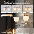 ANDY STAR Brushed Nickel Vanity Light, 2-Light Bathroom Light Fixtures with Milky White Bell-Shape Glass Shades, Eye-Friendly Bathroom Wall Lamp for Mirror, Kitchen, Bedroom, Hallway