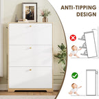 Nicetree Shoe Storage Cabinet for Entryway, Morden Shoe Cabinet, Freestanding Shoe Rack Cabinet, Hidden Shoe Dresser for Hallway,Foyer, Natural Oak and White