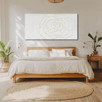 NBAODAN Minimalist Wall Decor Abstract Canvas Art Modern Artwork Living Room Wall Decorations White and Gold Art Flowers Picture 29x58 Inch