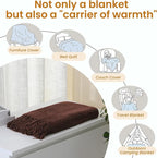 Yoenille Rust Brown Chenille Throw Blanket for Couch Bed，Soft Cozy Throw Blanket with Handmade Fringe, Decorative Blanket for Sofa Chair Living Room for Gift, (Rust Brown,60" x 80")